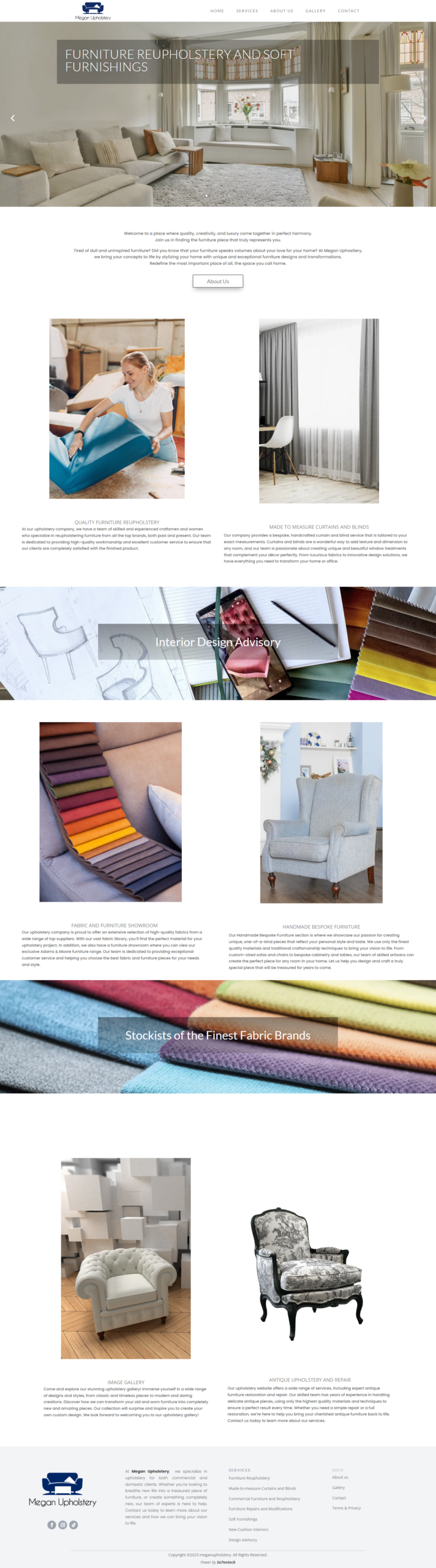 Megan Upholstery website project